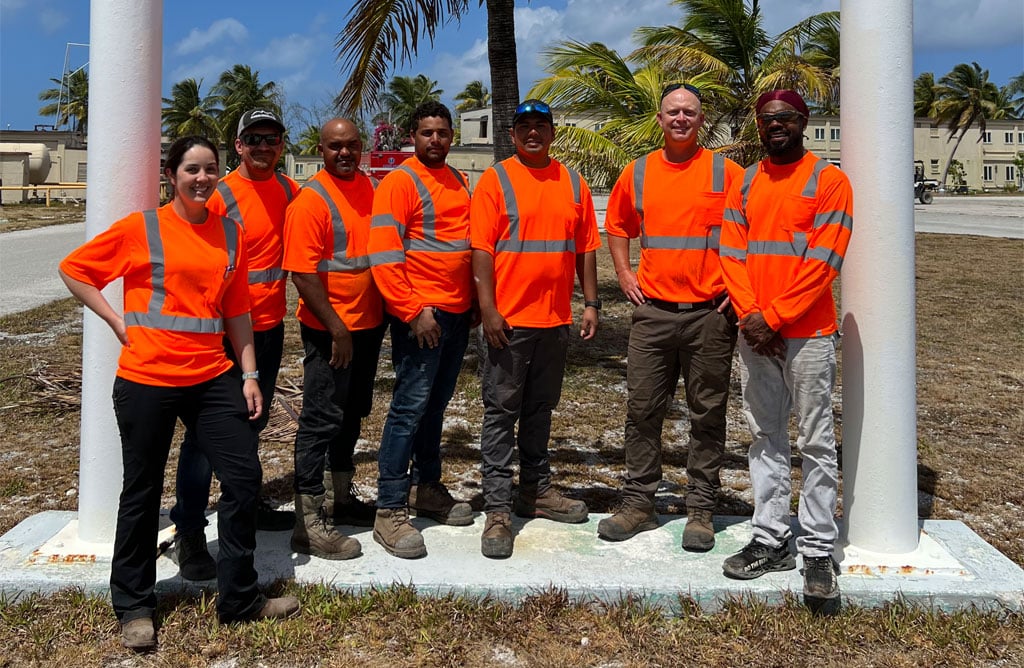 Team photo on Wake Island